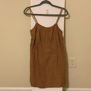 Brown/Orange Plaid Pinafore Dress